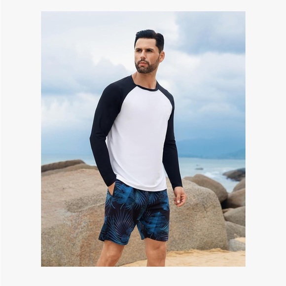 NWT Angel Season Black and White Long Sleeve Swim Shirt 2XL - Picture 3 of 8